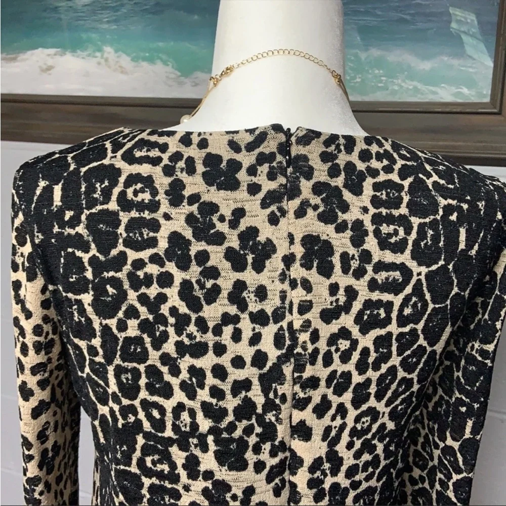 Luxology animal print color block dress
